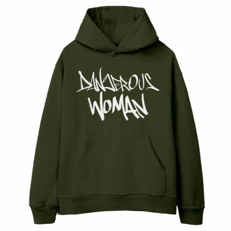 NEW Ariana Grande Dangerous Woman Olive Green Tag Hoodie Size XL