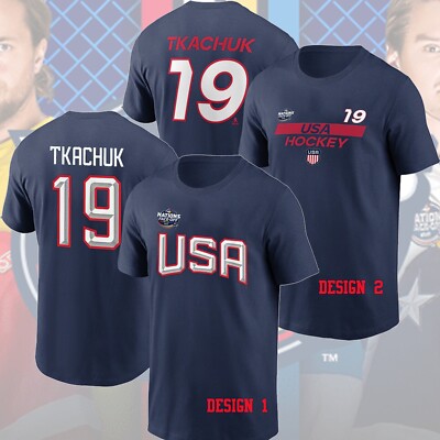 FAST SHIP ! Matthew Tkachuk #19 Name & Number Hockey 4 Nation Gift For Fans