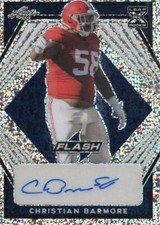 Christian Barmore signed football card 2021 Leaf Flash Rookie Refractor #BACB1