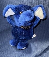 Vintage Superior Toy Novelty Navy Blue Plush Circus Elephant 8 Inch