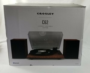 crosley t100 black bluetooth vinyl record player with speakers