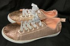 SOLEMATES Womens Metallic Rose Gold Glitter SNEAKERS / SHOES Lace-Up Sz 9/10