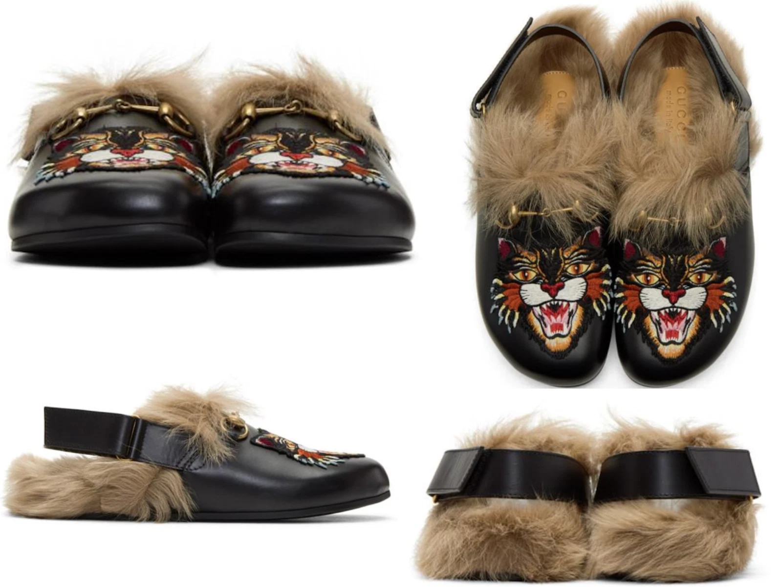 Gucci Fourrure Princetown Mocassins Horsebit River Slide Chaussures Sandales