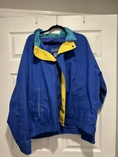 Vintage Sunoco Racing NASCAR Jacket Trademark Sportswear Size XXL Blue Yellow