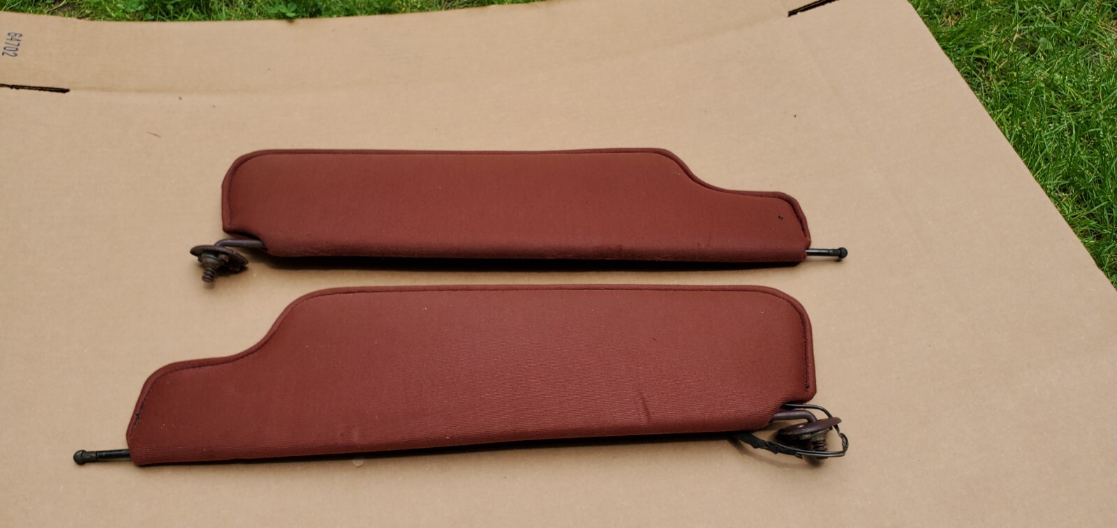 8488 JEEP CHEROKEE XJ sunvisor set sun visor visors Maroon/RED o95