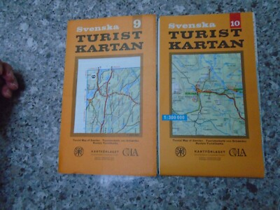 #ad SWEDEN NORTH COLD WAR 1970S ? ERA PAIR VINTAGE MAPS STORAGE B16 GBP 24.49