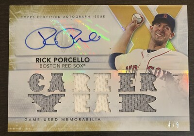 Rick PORCELLO 2015 Topps Triple Threads Jersey Relic AUTO #TTAR-RP4 4/9 