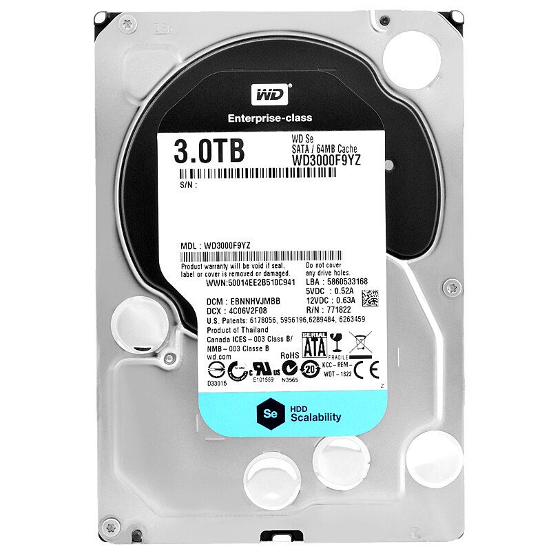 完動品】Western Digital 3TB HDD 3.5インチ WD30EZRX