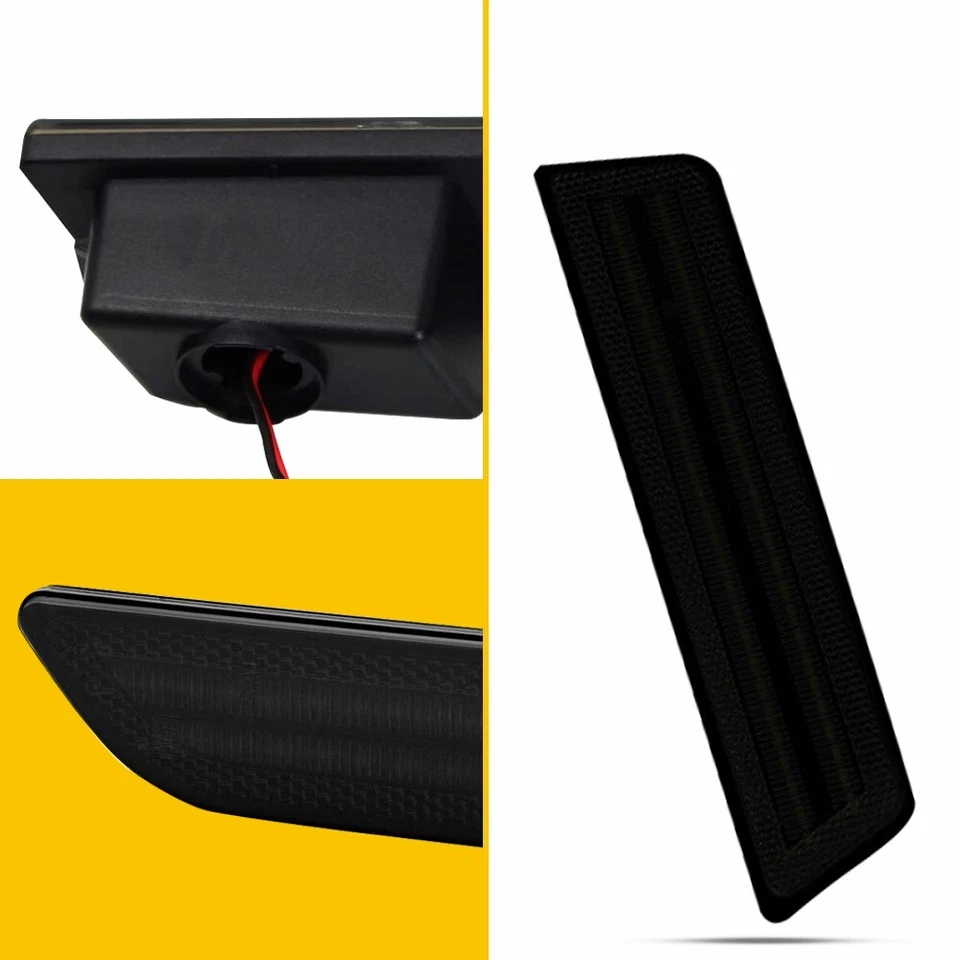 For 2011-2014 Dodge Charger White LED Smoked Rear Fender Side Marker Lights Lamp - Image 3 of 4