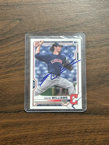 Gavin Williams Auto Signed 2021 Bowman Draft BDC-93 1st Bowman IP Auto