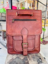Goat Leather Bag Backpack Laptop Rucksack Men Genuine Travel Women
