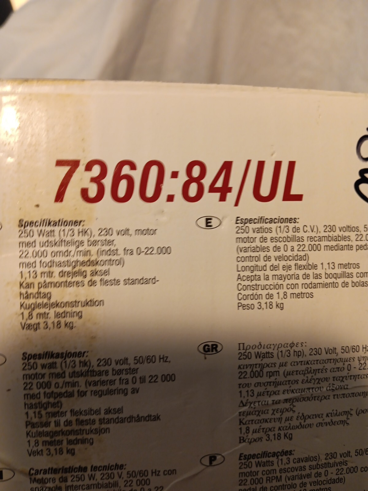 Dremel Model 732 FlexShaft Tool with Foot pedal VG 230 volt Pro Heavy