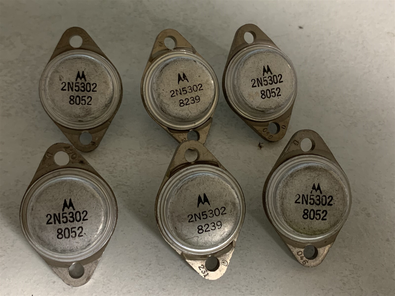 NOS LOT OF 6 Vintage Motorola 2N5302 TO-3 BIPOLAR TRANSISTOR K3-X
