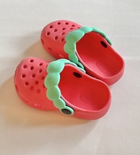 Strawberry Sandals Slippers Kids Red Size US 8 15cm Fruit Kawaii Japan