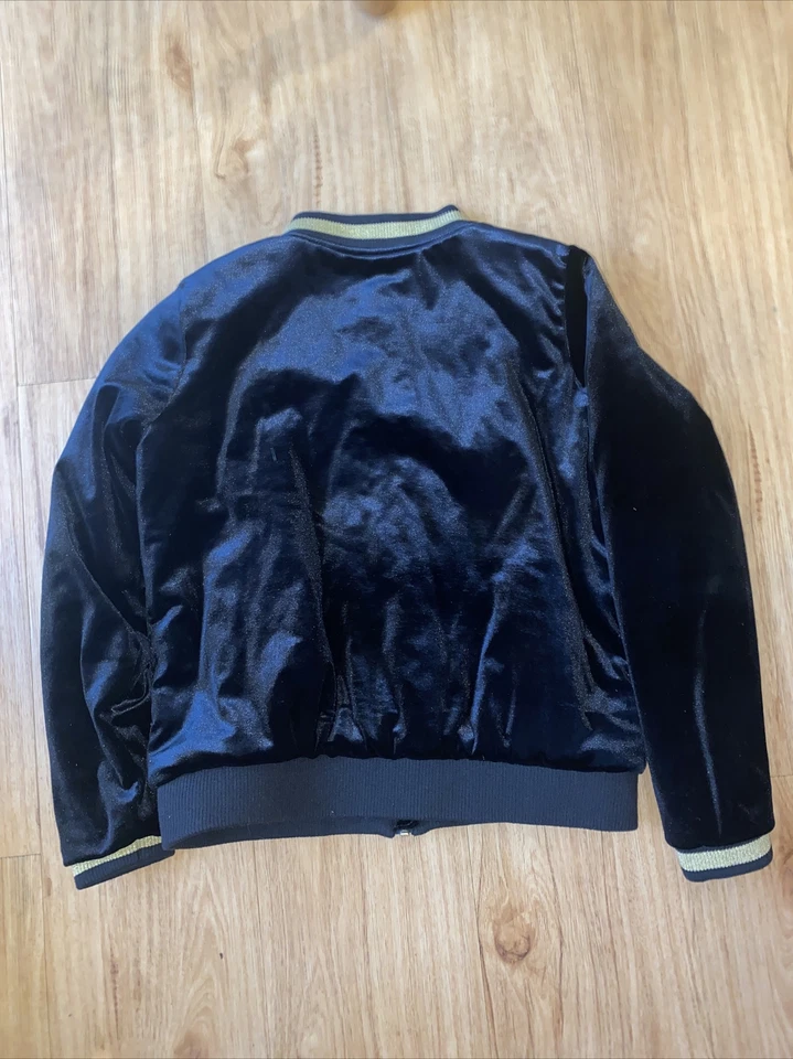 Gymboree Niña Talla XL 14 Chaqueta Terciopelo Negro Cremallera Abrigo Calentamiento Foto 3 de 4