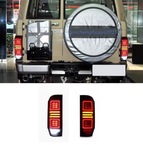 For Toyota Land Cruiser LC76 1984-2021 Smoked LED Rear Lamps