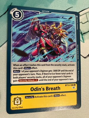 Odin's Breath BT13-106 U Digimon CCG | Versus Royal Knights NM