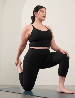 NWT Athleta Salutation Stash Pocket Capri Tight 1X Black Yoga Run Gym Plus