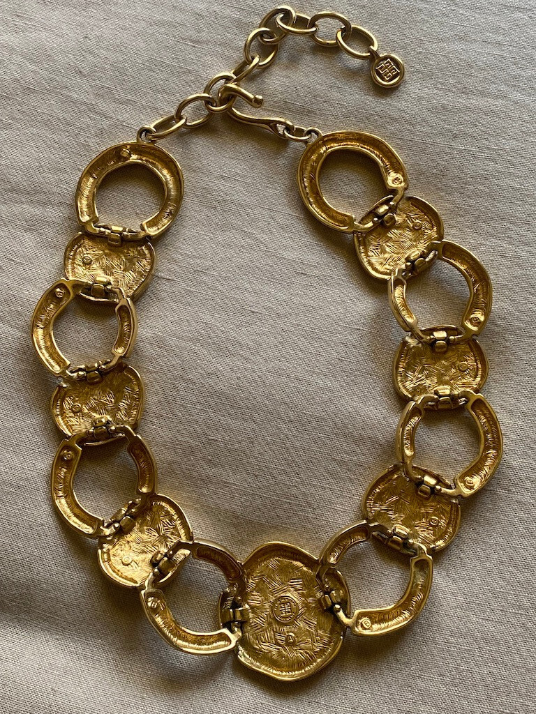 RARE! Authentic Givenchy Vintage Statement Gold T… - image 8
