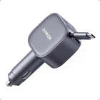 Anker USB-C Car Charger 75W Adapter Built-in Retractable Cable for iPhone 16/Mac