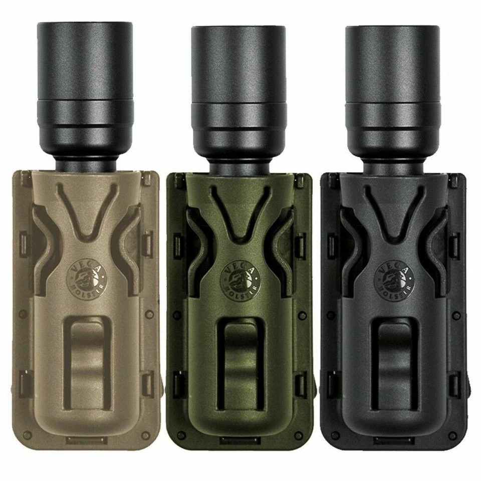 VEGA HOLSTER 8VP63 PORTA TORCIA UNIVERSALE PASSANTE ROTATIVO 360° NERO VERDE TAN