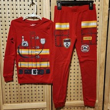 Boys Pajama Set size 8 Fireman 100 Cotton Hero Warm Pj