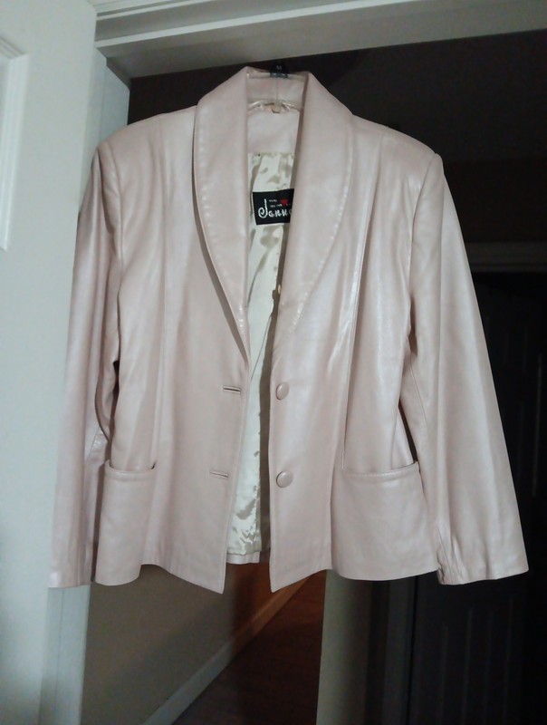 Womens Janucci Stunning Light Pink Leather Jacket Size Medium 