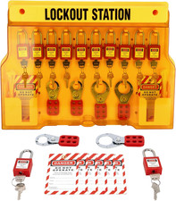 TAEGIQ Lockout Tagout Station with Loto Devices,Lock Out Tag Out Kit Board,12 Pc