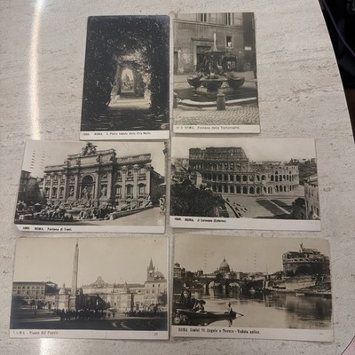 Set 6 seltene 1919 Rom Italien Postkarten - Marineoffizier Hugh Bates nach Cara Standley