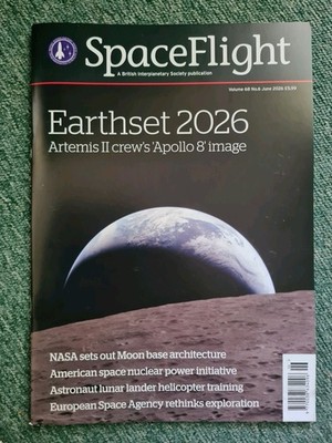 Spaceflight magazine June 2026 Earthset 2026 Artemis II crews Apollo 8 image New
