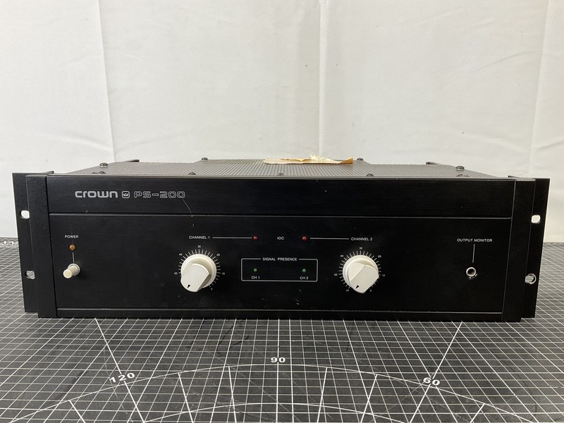 Crown PS-200 2-Channel Pro Audio Studio Power Amplifier | Tested Working