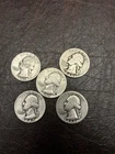 Washington Quarter Lot of 5 - 1944 1945 X 3  1949 90% Silver