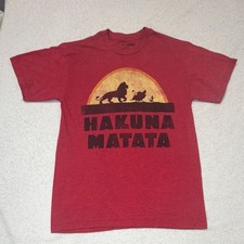 Disney Lion King Hakuna Matata Red Adult Unisex T-Shirt Size S 0015
