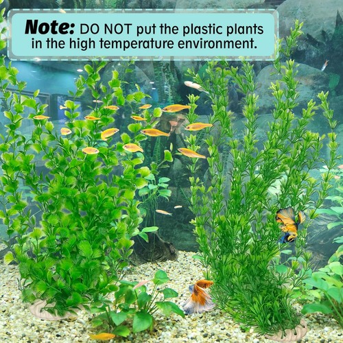 Hamiledyi Aquarium Plastic Plants Tall 23 Inches Fish Tank Decorations, Fish ... - Picture 4 of 6
