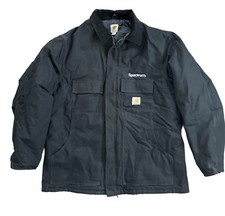 Carhartt C003 Jacket Mens XLTall Black Chore Coat Duck Canvas Quilted Lined