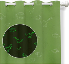 Dinosaur Curtains for Boys Bedroom, Kids Curtains Bedroom, 80 Blackout Glow in