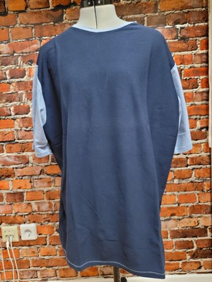 Handmade Selbstgenähtes T Shirt Herren Blau Marine Jersey Gr. 2XL XXL (282)