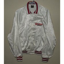 Vtg Aristo Jac Hilton Carnation Dairies Men?s Large Satin Lined Jacket White USA