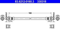 ATE Bremsschlauch 83.6212-0160.3 FüR Audi