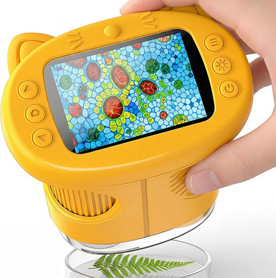 Kids Microscope, 1000X Portable Mini Pocket Microscope with 2.4  IPS Screen & 8