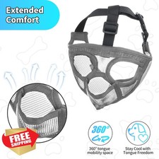 JOYPAWS Grey Short Snout Dog Muzzle M for Pug French Bulldog