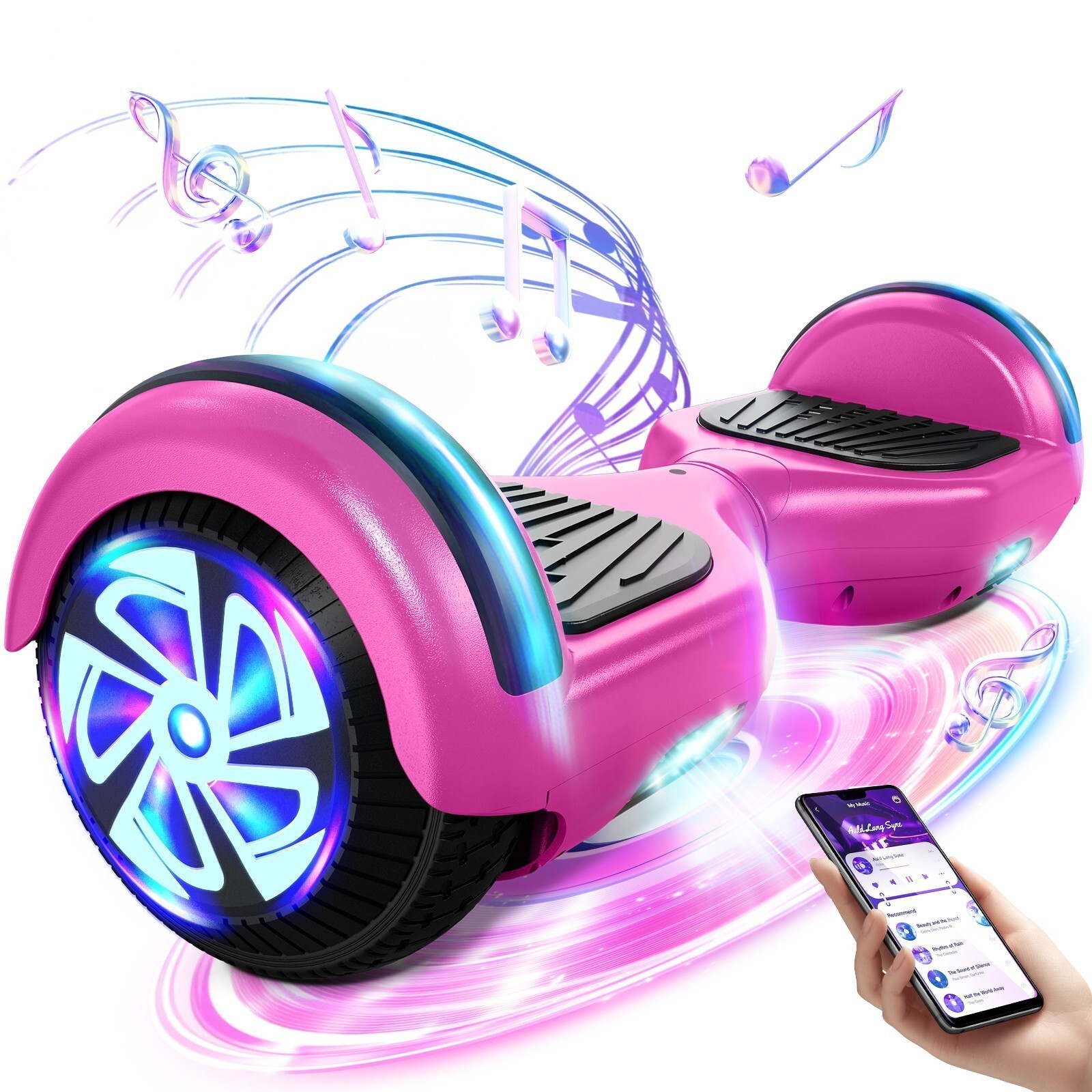 Led Lights Bluetooth Speaker Self-balancing E-scooter 8yr+