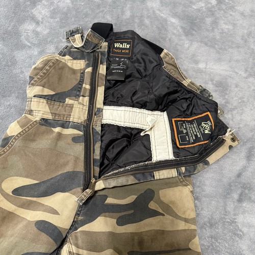 VTG Walls Tough Wear Camo Overalls Bibs Boys MED Kidz Grow System Snowpants - Picture 9 of 10