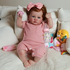 22in Realistic Reborn Dolls Silicone Vinyl Real Handmade Newborn Baby Girl Doll