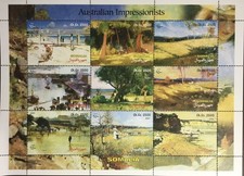 Somalia 2001 Australian Impressionists Sheetlet MNH