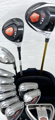 Taylormade Club Set 1W 3W 3H 5-9i Pw Aw Sw PT 12pc RH Graphite & Steel Stiff Men