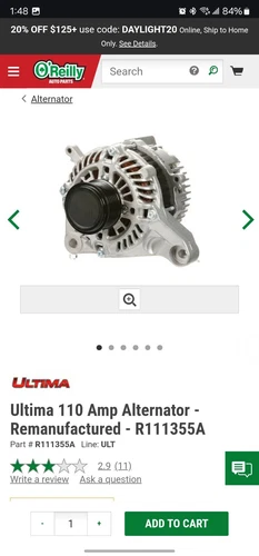 Ultima Remanufactured Alternator-R111355A NIB - Picture 7 of 9