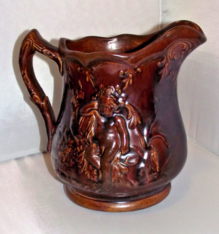 Antique Rockingham Pitcher Rare Antique Rockingham Glaze Pitcher with