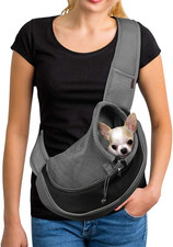 Pet Sling Carrier for Small Dogs  Cats   Hands-Free Puppy Carrier with Safety H