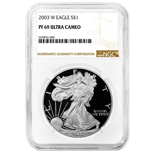 2003-W Proof $1 American Silver Eagle NGC PF69UC Brown Label